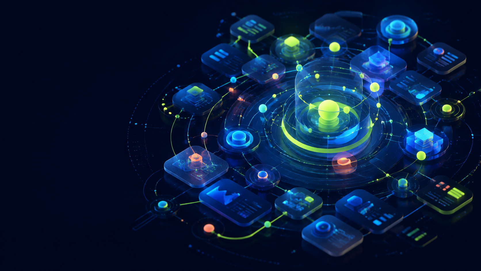 Abstract network of connected AI workflow modules